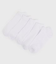 New Look 5 Pack White Low Cut Trainer Socks